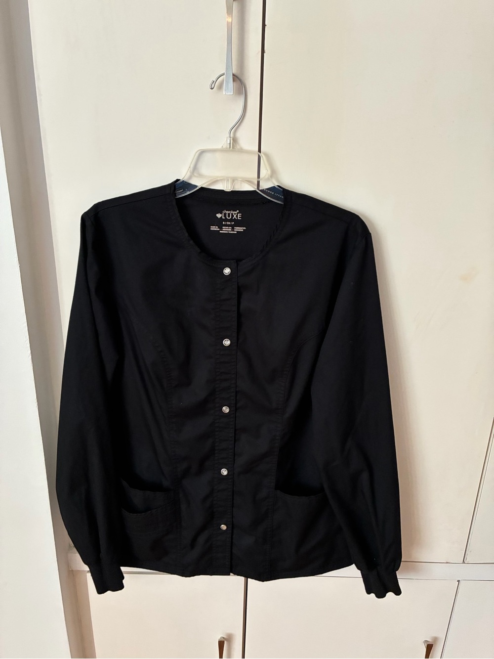Cherokee Black Collarless Utility Jacket